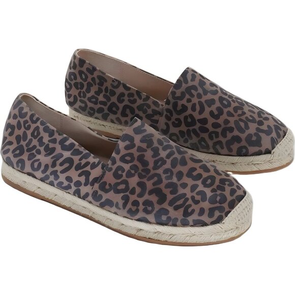 Stuart Weitzman Leopard Espadrilles Brown Tan Flat Loafer Women's US 6.5 - Picture 4 of 6